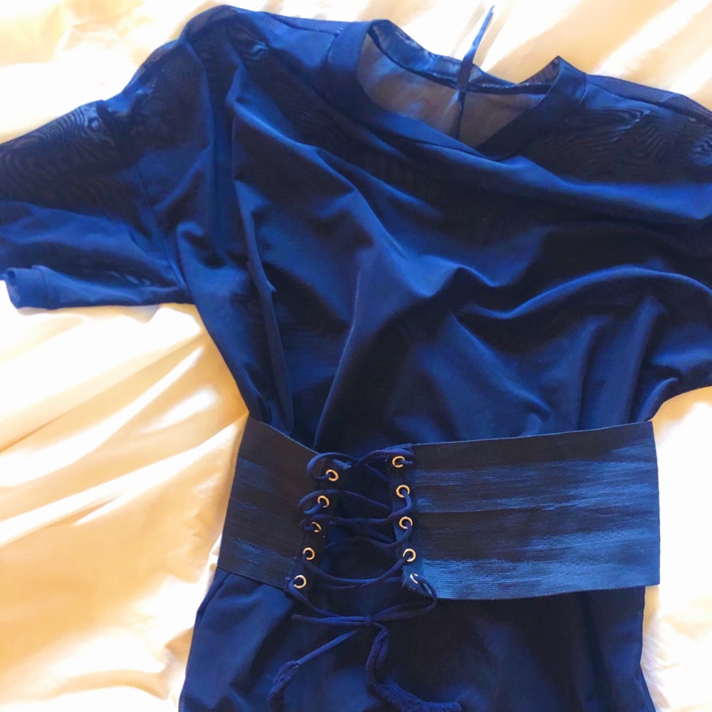 Kardashian-inspired Sheer Belted T Shirt Dress